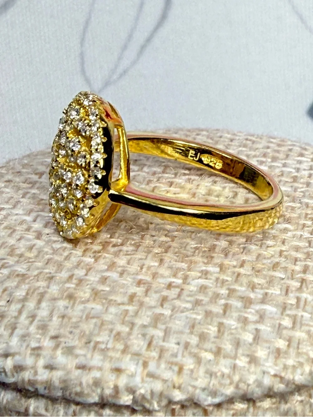 Moissanite Gold over 925 Sterling Silver Ring